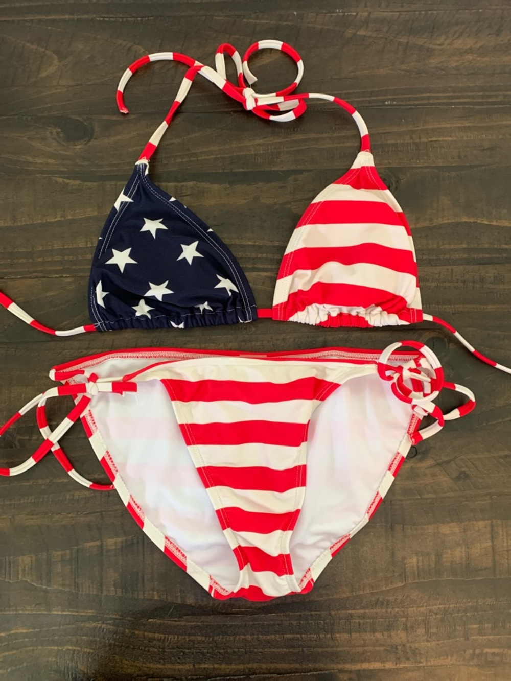 Old Navy Red White and Navy Stars & Stripes Bikini